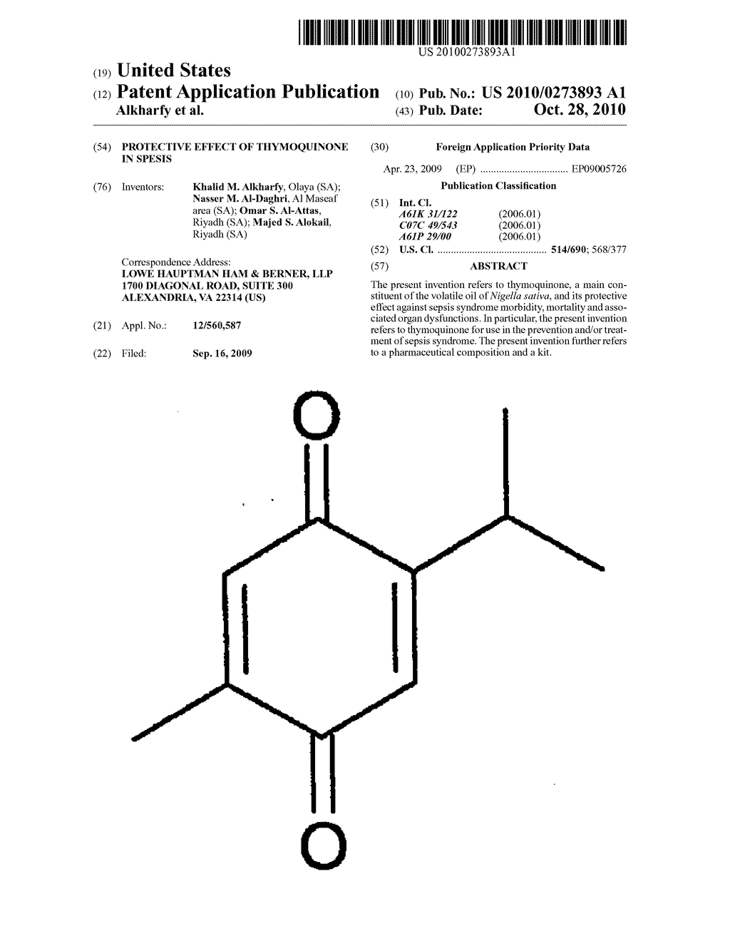 PROTECTIVE EFFECT OF THYMOQUINONE IN SPESIS - diagram, schematic, and image 01