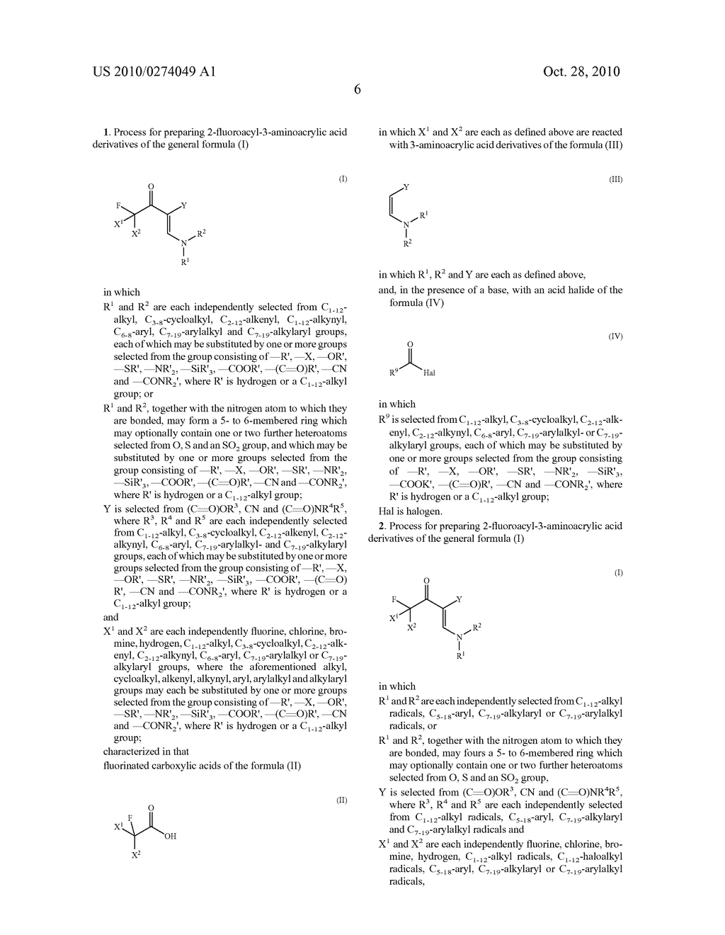 Method for the production of 2-fluoroacyl-3-aminoacrylic acid derivatives - diagram, schematic, and image 07