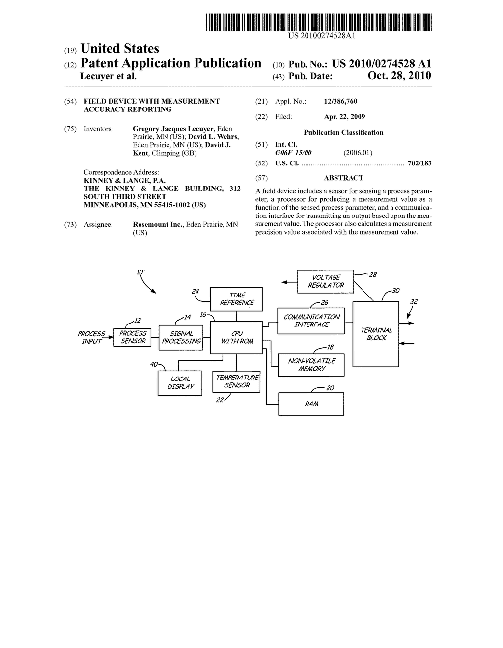 Field device with measurement accuracy reporting - diagram, schematic, and image 01