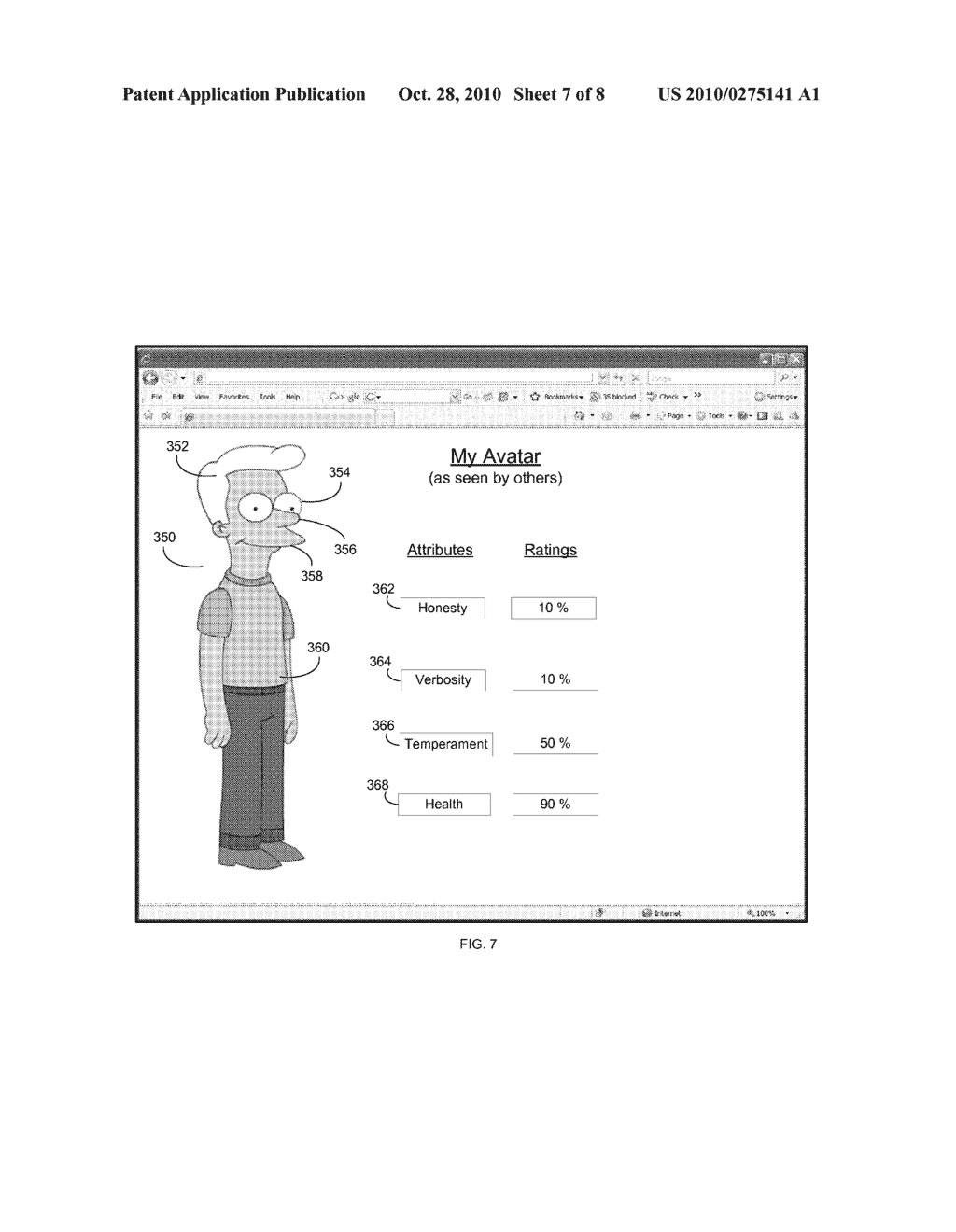 SYSTEM AND METHOD FOR REPRESENTATION OF AVATARS VIA PERSONAL AND GROUP PERCEPTION, AND CONDITIONAL MANIFESTATION OF ATTRIBUTES - diagram, schematic, and image 08