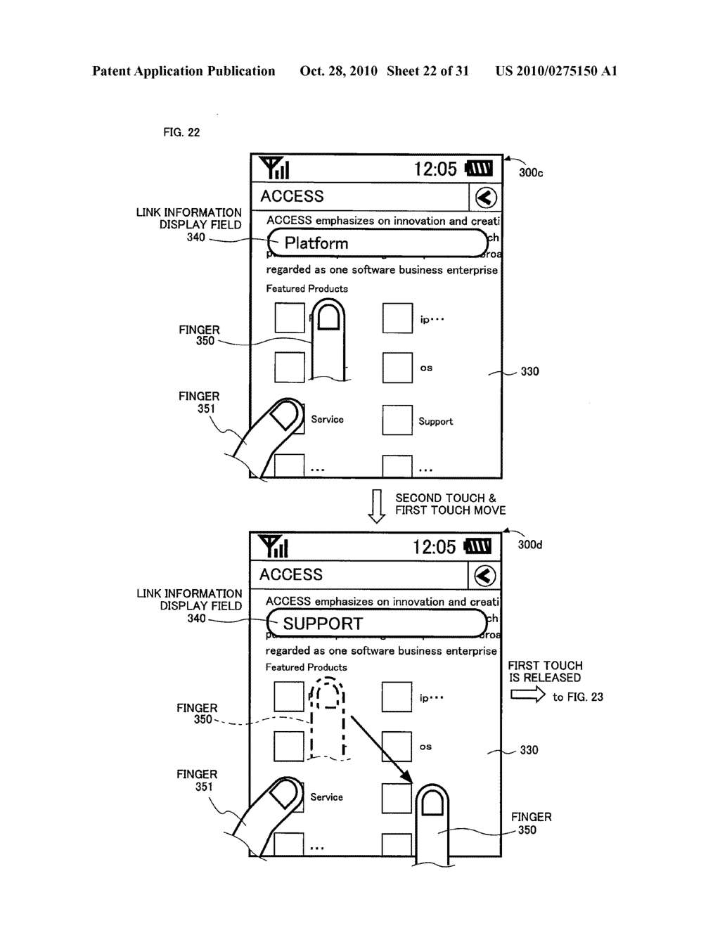 TERMINAL DEVICE, LINK SELECTION METHOD, AND DISPLAY PROGRAM - diagram, schematic, and image 23