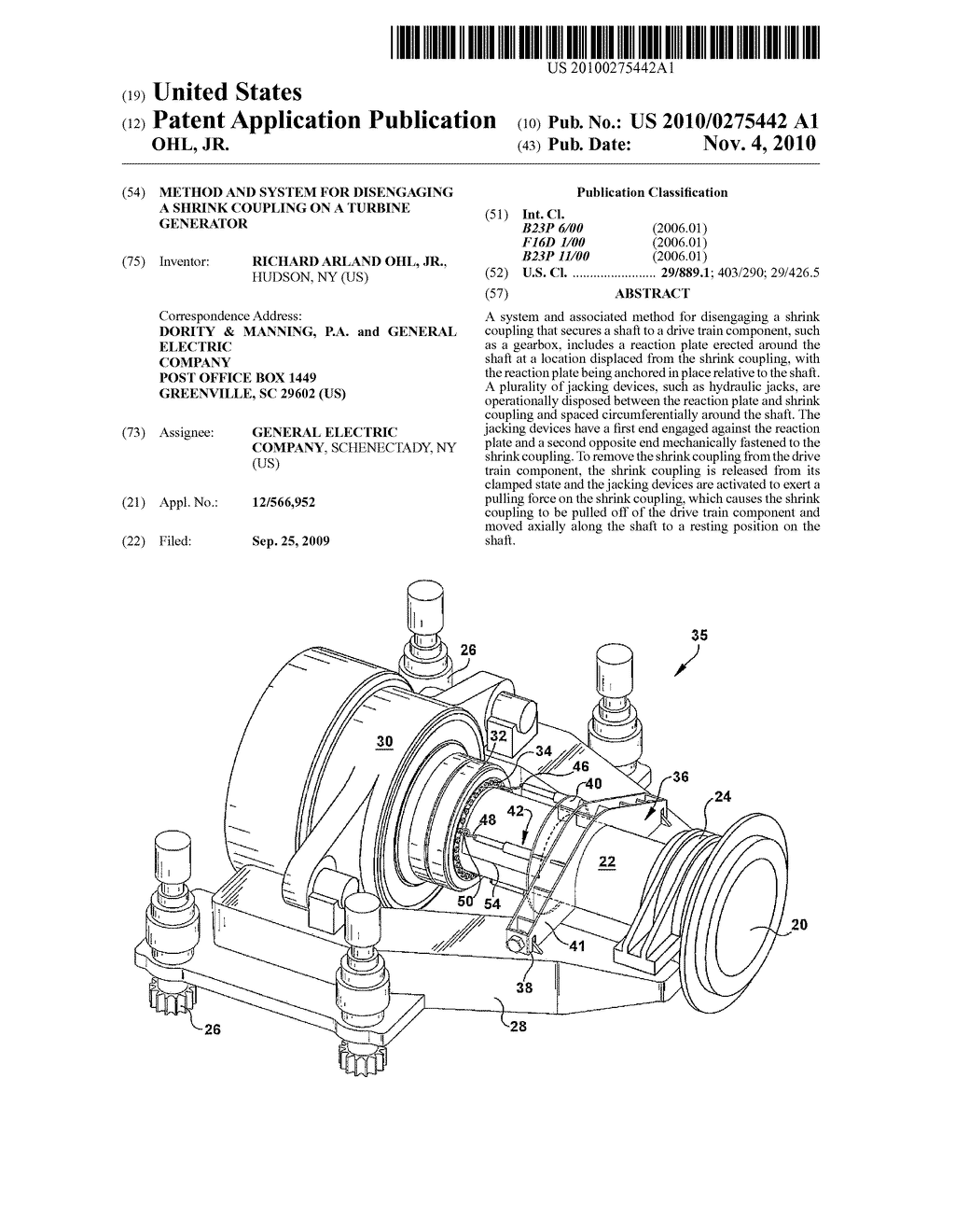 METHOD AND SYSTEM FOR DISENGAGING A SHRINK COUPLING ON A TURBINE GENERATOR - diagram, schematic, and image 01