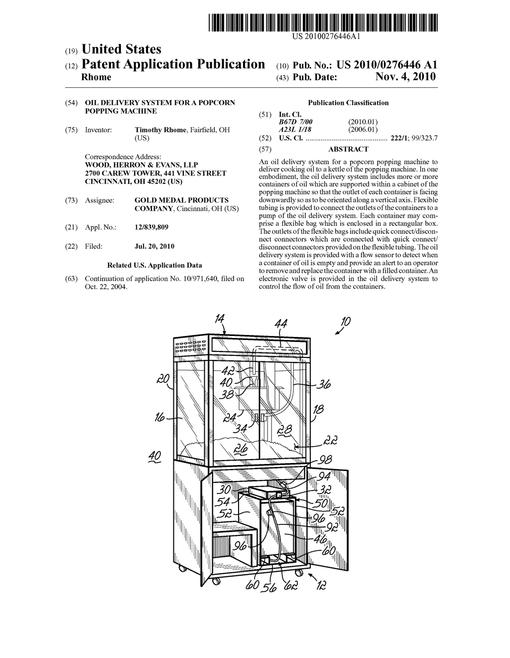 OIL DELIVERY SYSTEM FOR A POPCORN POPPING MACHINE - diagram, schematic, and image 01