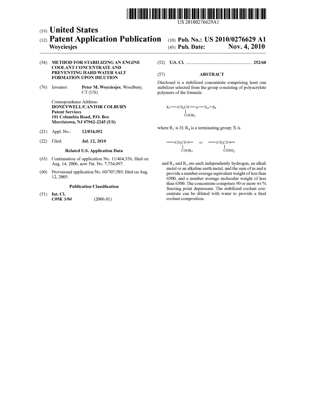 METHOD FOR STABILIZING AN ENGINE COOLANT CONCENTRATE AND PREVENTING HARD WATER SALT FORMATION UPON DILUTION - diagram, schematic, and image 01