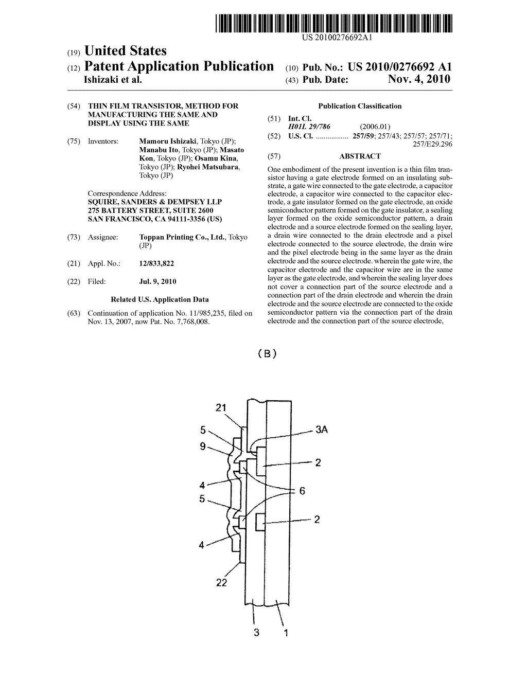 Thin Film Transistor, Method For Manufacturing The Same And Display Using The Same - diagram, schematic, and image 01