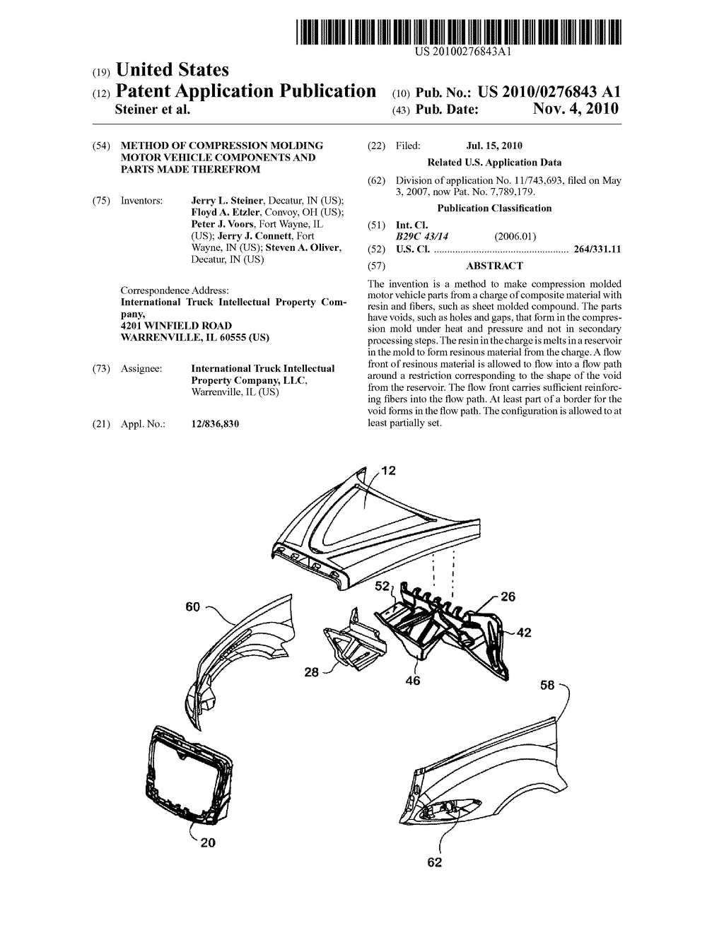 Method Of Compression Molding Motor Vehicle Components And Parts Made Therefrom - diagram, schematic, and image 01