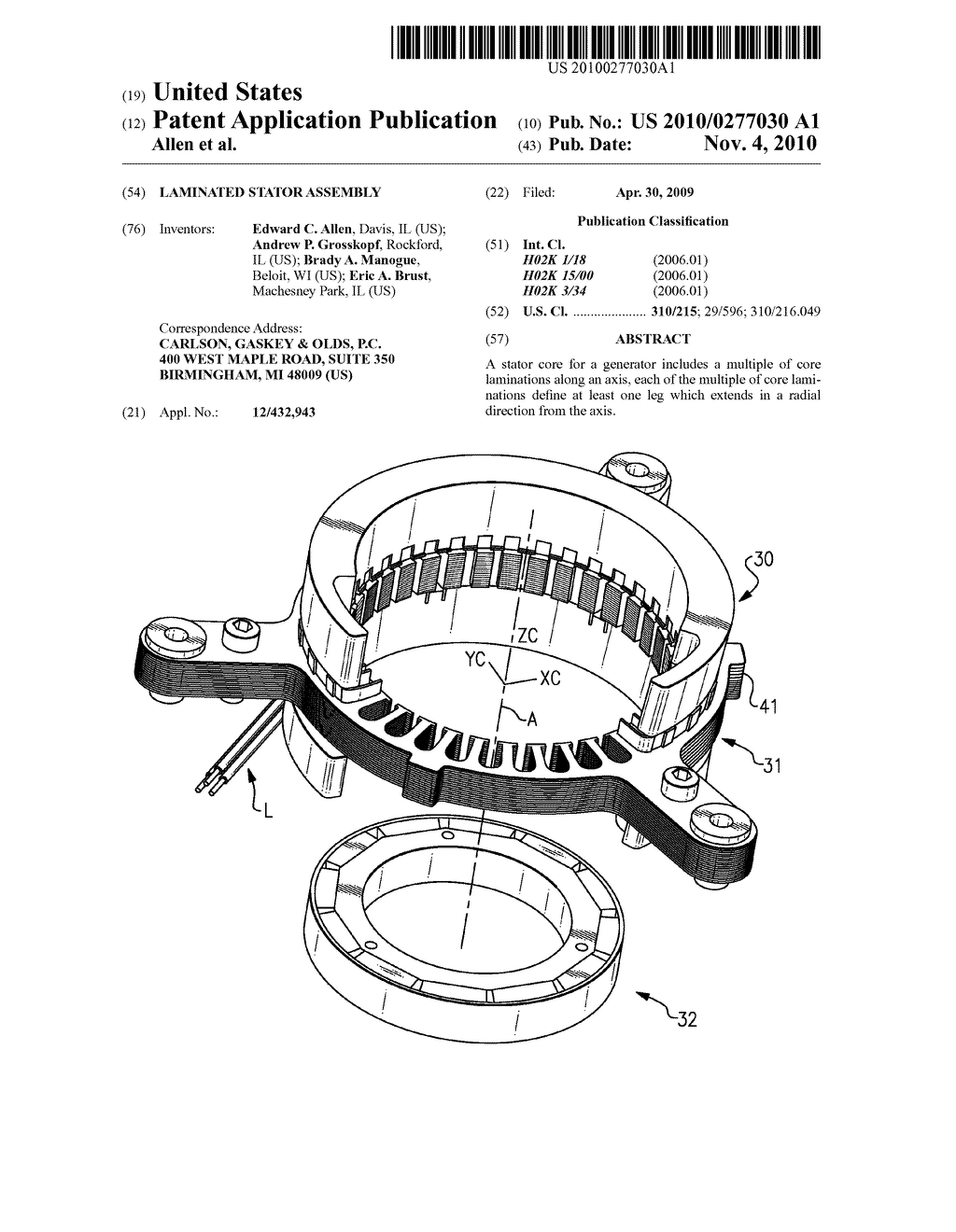LAMINATED STATOR ASSEMBLY - diagram, schematic, and image 01