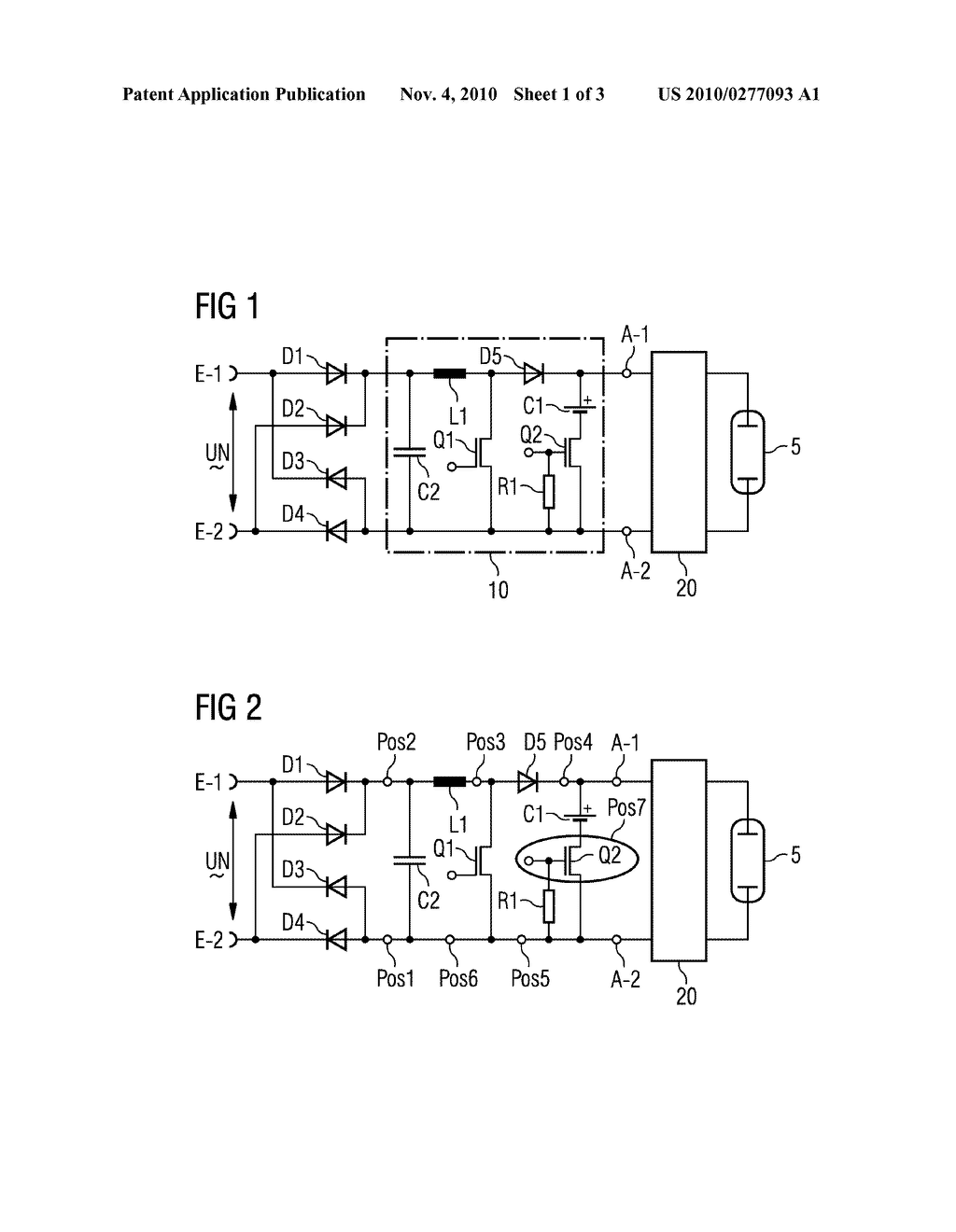 CIRCUIT ARRANGEMENT AND METHOD FOR OPERATING DISCHARGE LAMPS - diagram, schematic, and image 02