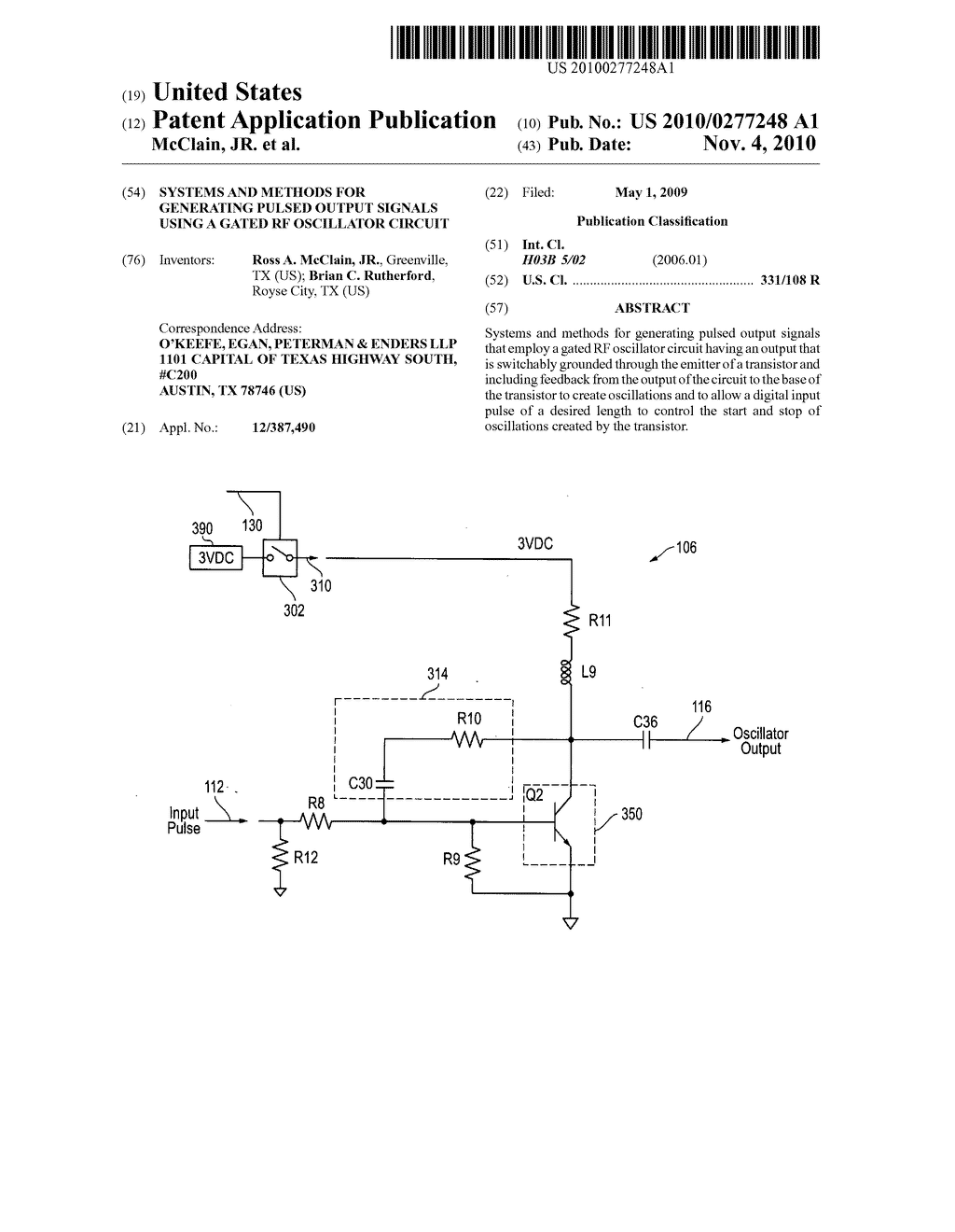 Systems and methods for generating pulsed output signals using a gated RF oscillator circuit - diagram, schematic, and image 01