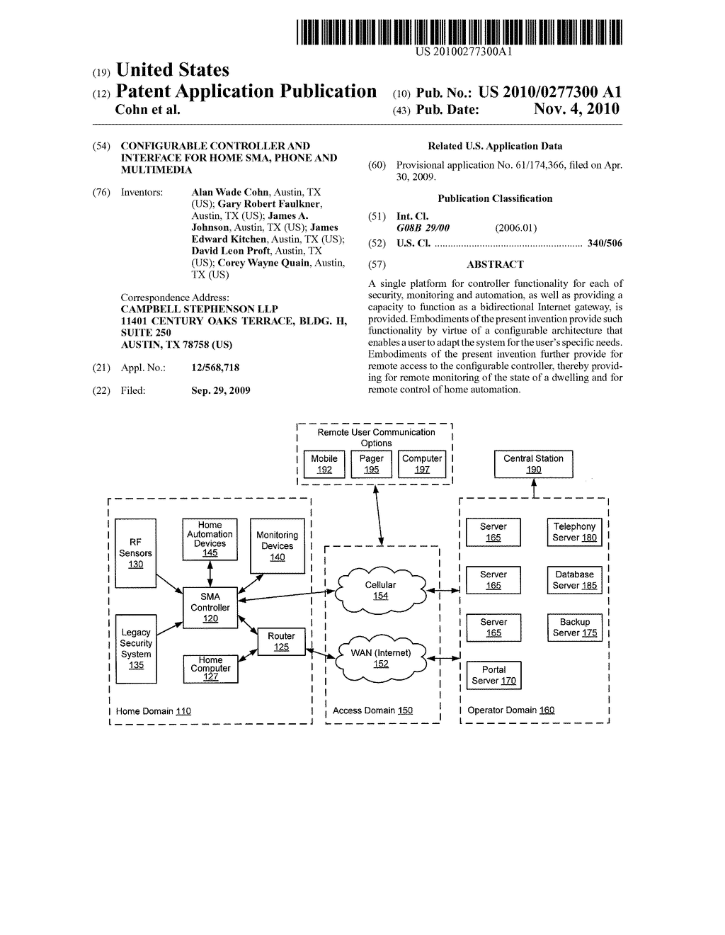 CONFIGURABLE CONTROLLER AND INTERFACE FOR HOME SMA, PHONE AND MULTIMEDIA - diagram, schematic, and image 01