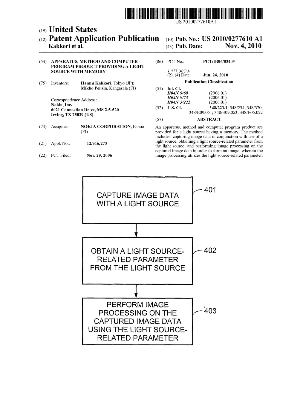 Apparatus, Method And Computer Program Product Providing a Light Source With Memory - diagram, schematic, and image 01