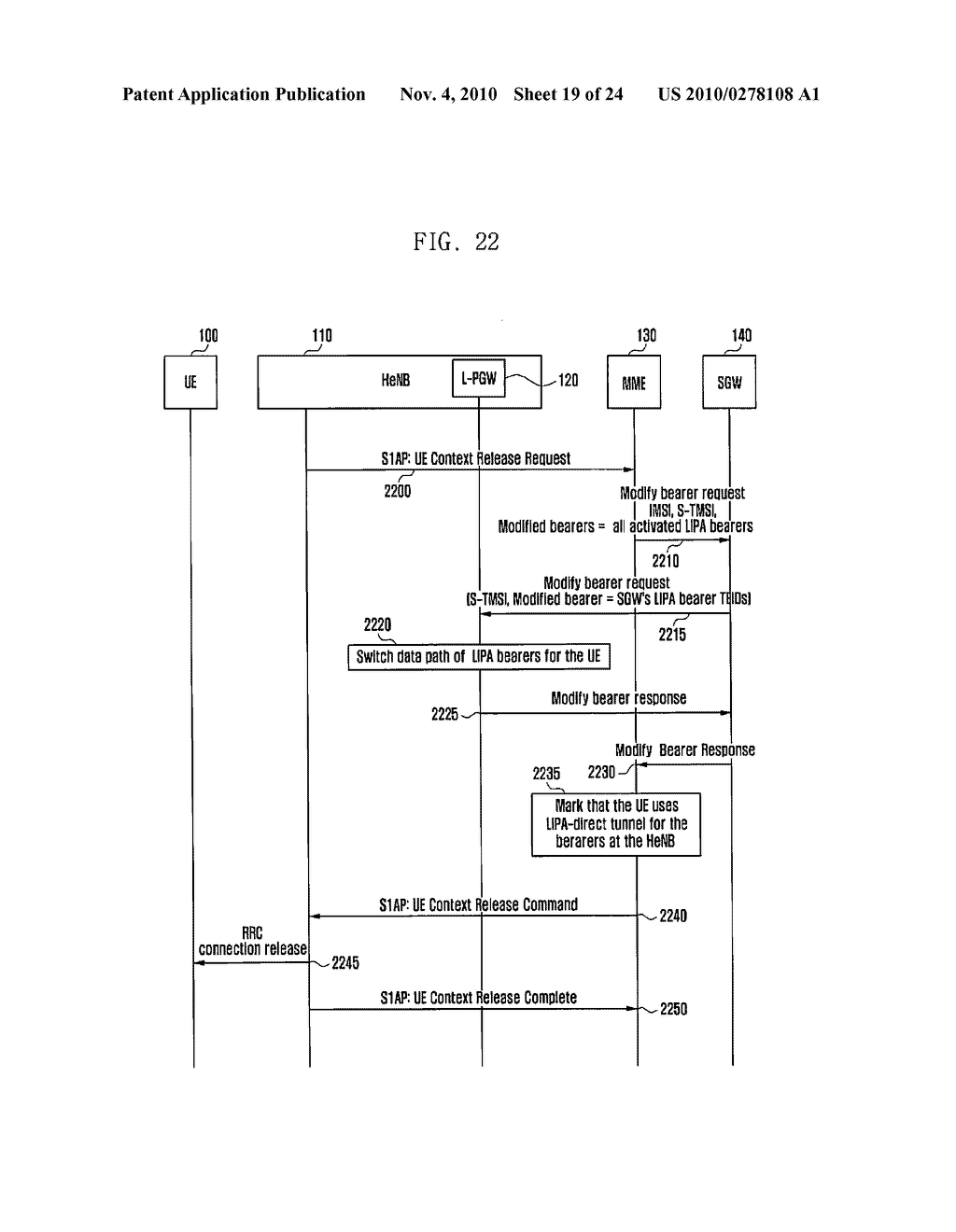 METHOD AND APPARATUS FOR SUPPORTING LOCAL IP ACCESS IN A FEMTO CELL OF A WIRELESS COMMUNICATION SYSTEM - diagram, schematic, and image 20