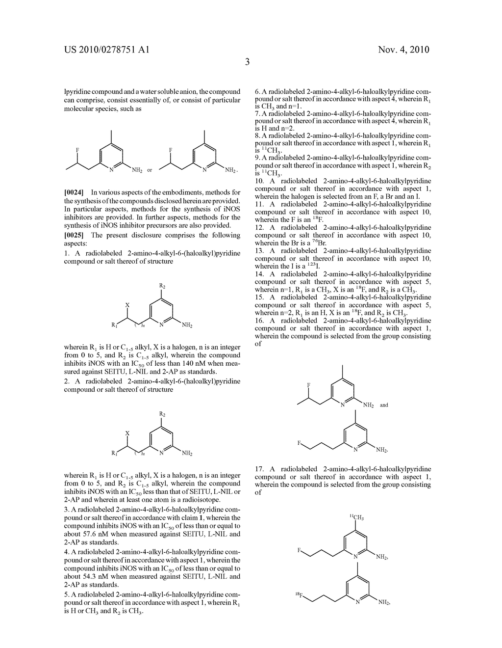 RADIOLABELED 2-AMINO-4-ALKYL-6-(HALOALKYL)PYRIDINE COMPOUNDS AND THEIR USE IN DIAGNOSTIC IMAGING - diagram, schematic, and image 26