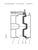 DEVICE FOR PRODUCING MOLDED PARTS FROM FIBER MATERIAL diagram and image