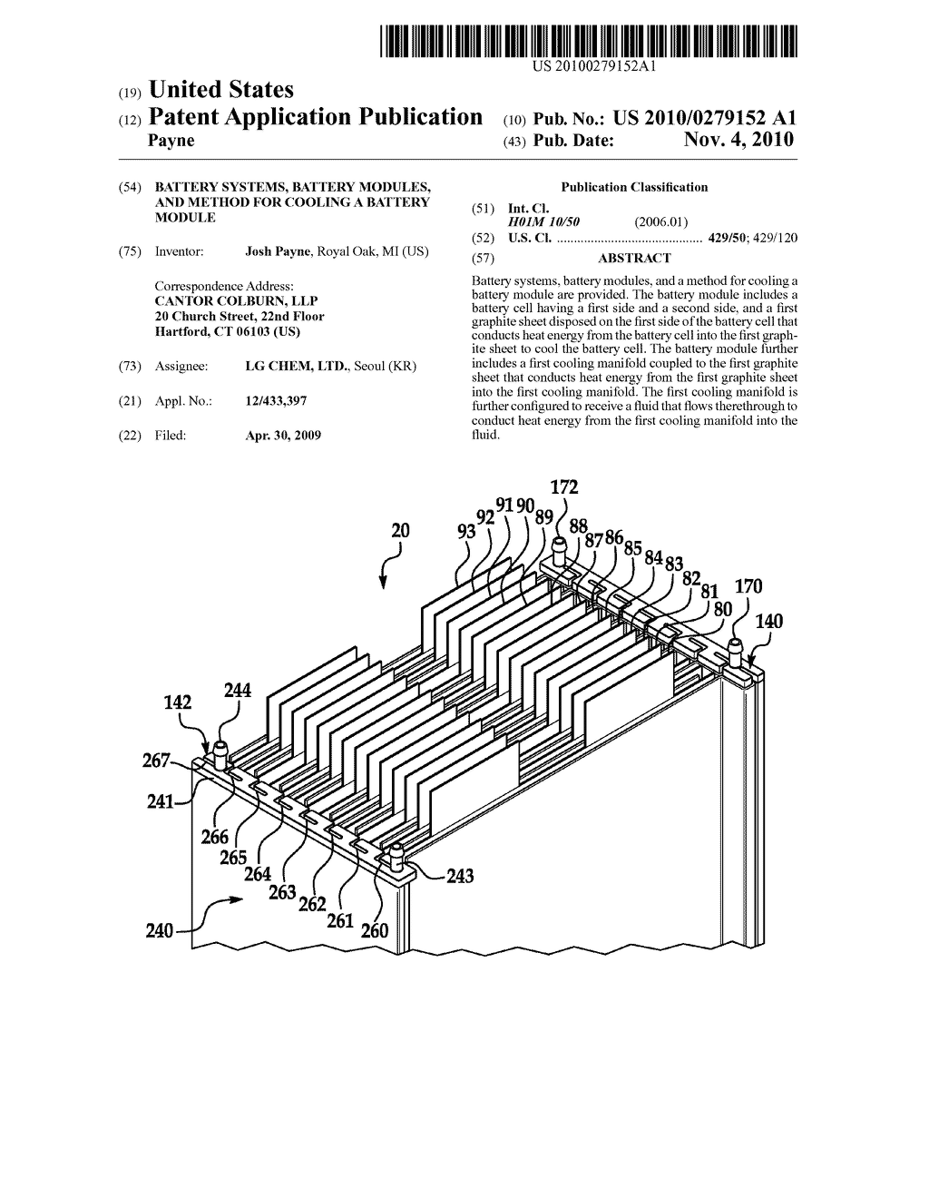 BATTERY SYSTEMS, BATTERY MODULES, AND METHOD FOR COOLING A BATTERY MODULE - diagram, schematic, and image 01