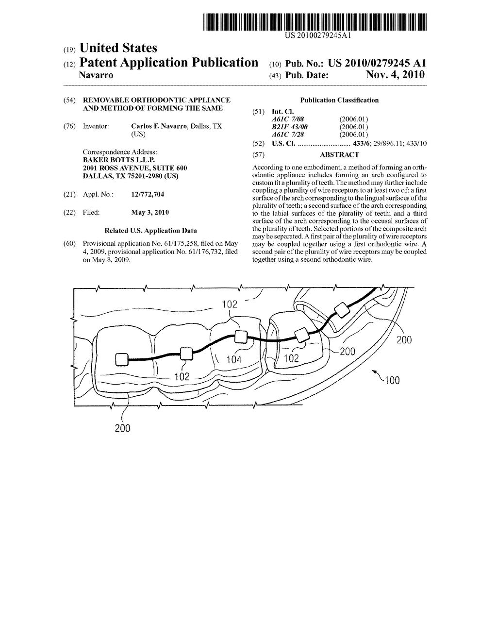 Removable Orthodontic Appliance and Method of Forming the Same - diagram, schematic, and image 01