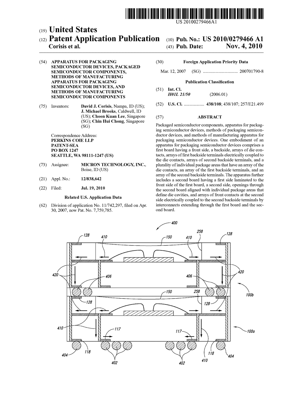 APPARATUS FOR PACKAGING SEMICONDUCTOR DEVICES, PACKAGED SEMICONDUCTOR COMPONENTS, METHODS OF MANUFACTURING APPARATUS FOR PACKAGING SEMICONDUCTOR DEVICES, AND METHODS OF MANUFACTURING SEMICONDUCTOR COMPONENTS - diagram, schematic, and image 01