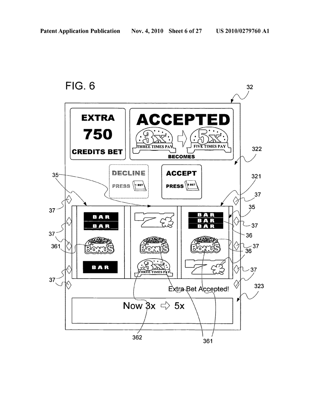 Gaming machine and method of providing a game - diagram, schematic, and image 07