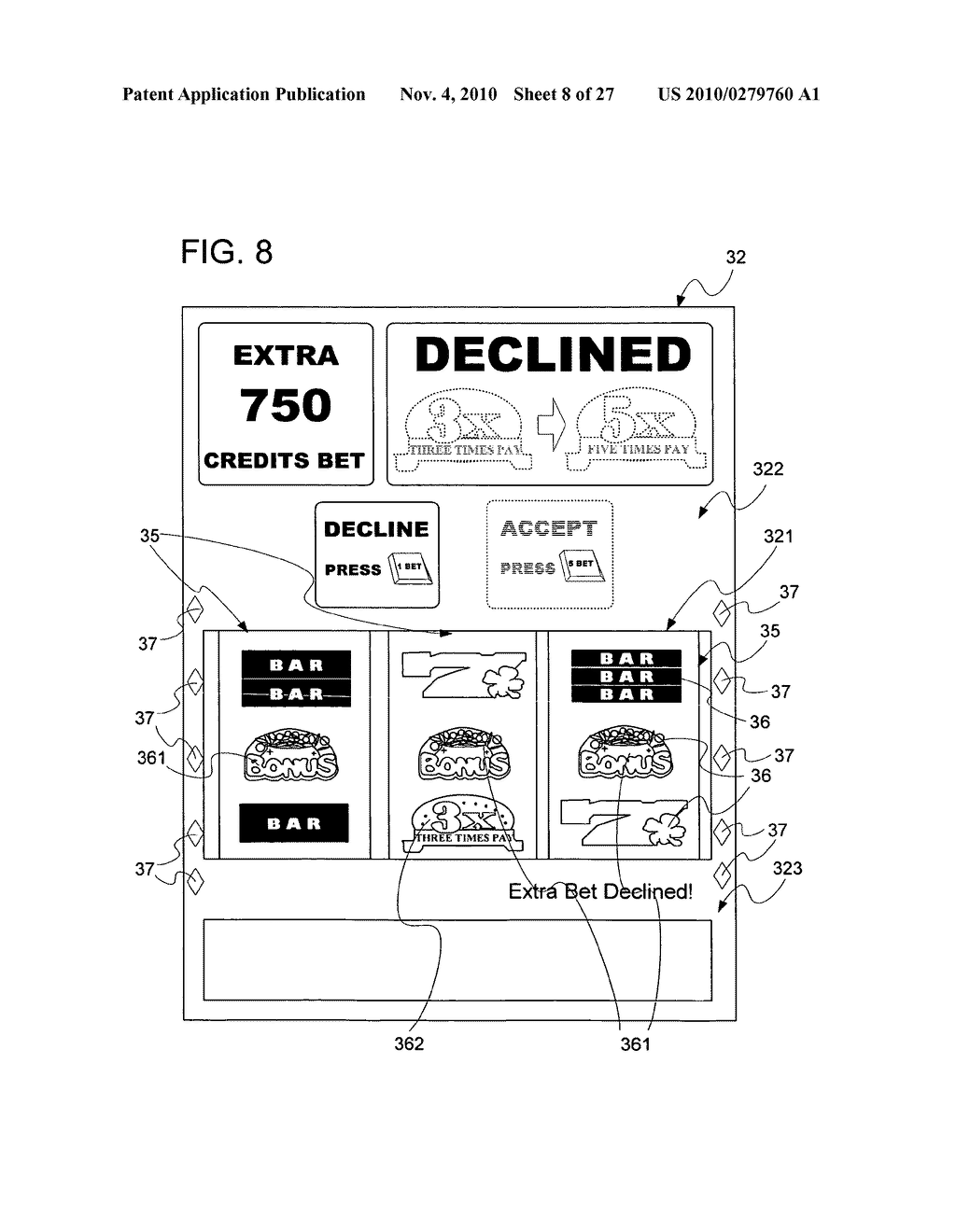 Gaming machine and method of providing a game - diagram, schematic, and image 09