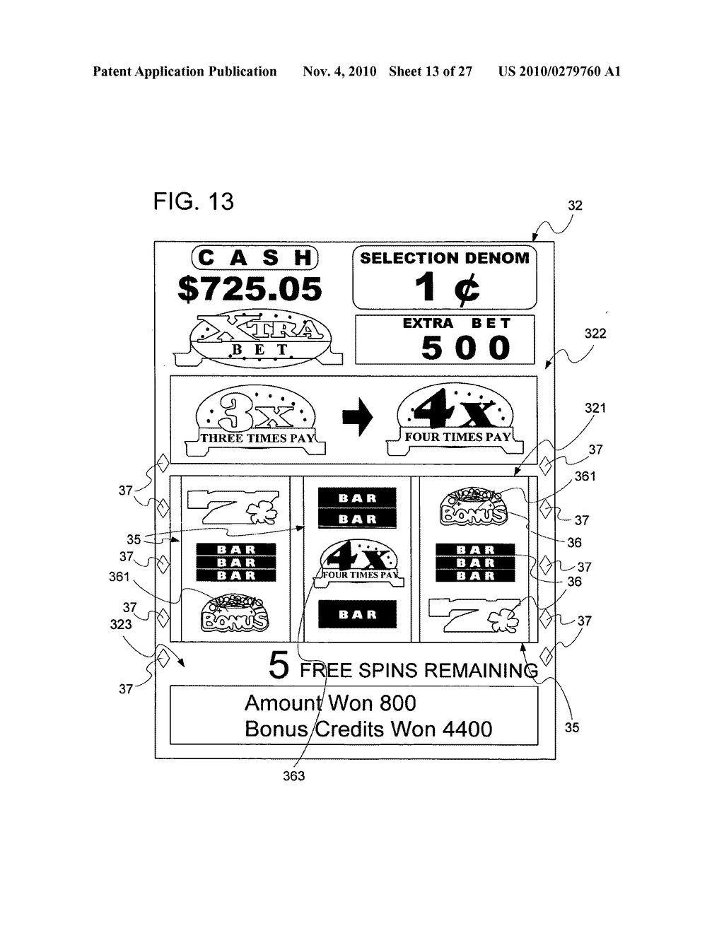 Gaming machine and method of providing a game - diagram, schematic, and image 14