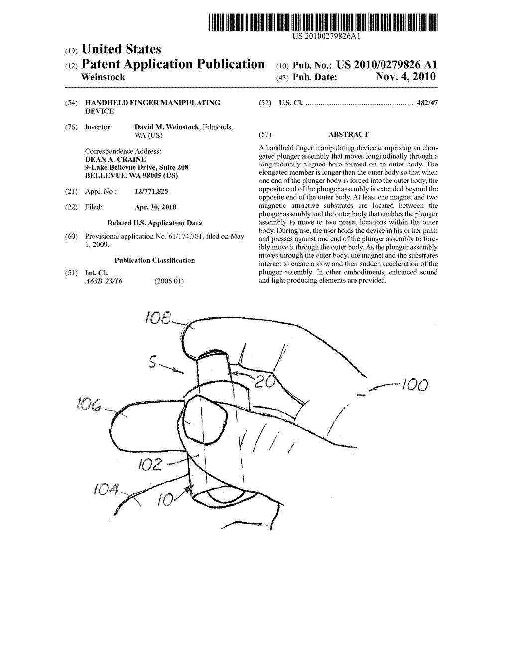 Handheld Finger Manipulating Device - diagram, schematic, and image 01