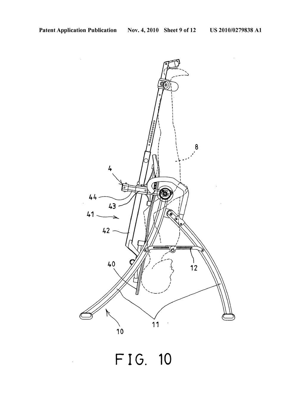 Angle adjusting mechanism for tilting inversion exerciser - diagram, schematic, and image 10