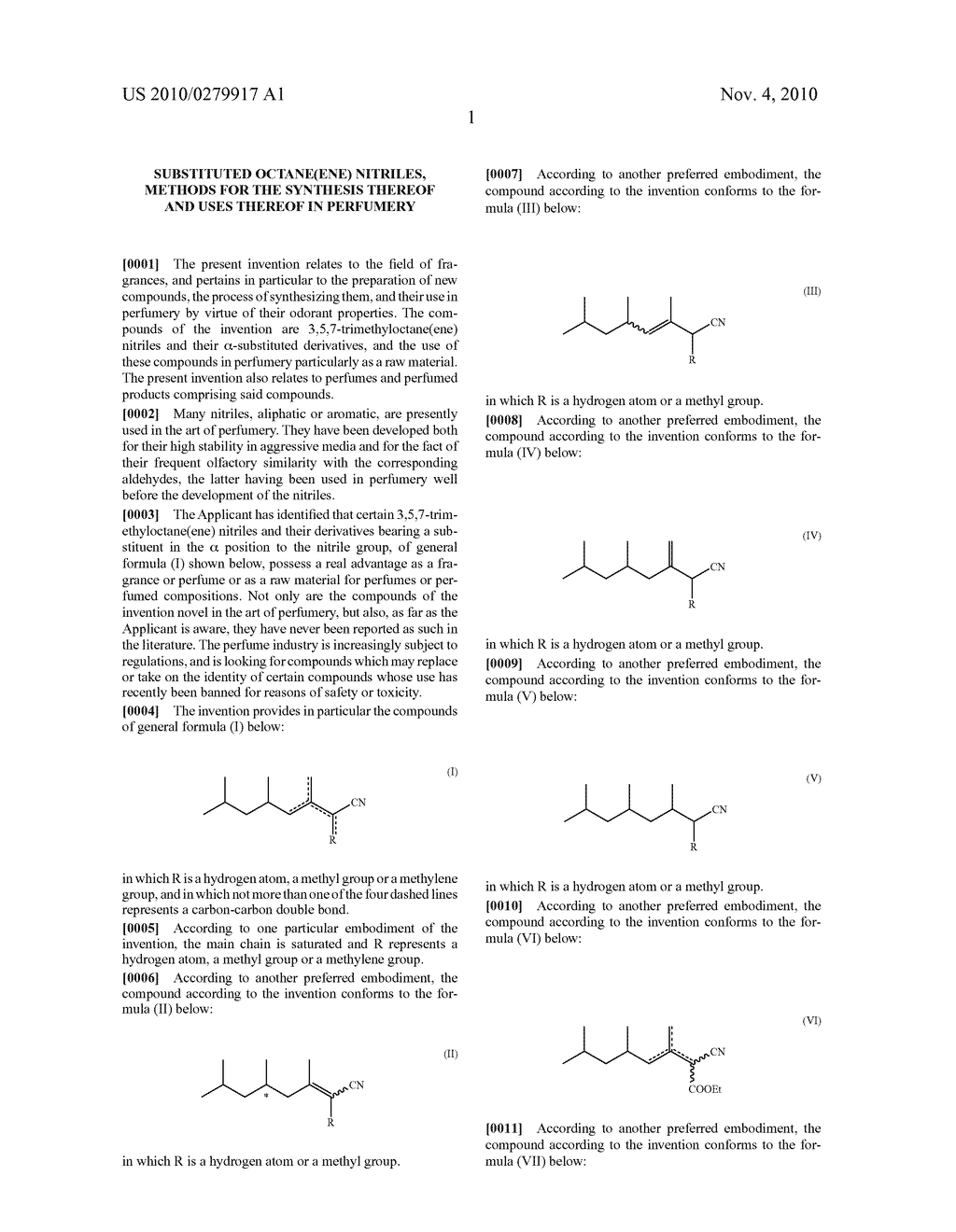 SUBSTITUTED OCTANE(ENE) NITRILES, METHODS FOR THE SYNTHESIS THEREOF AND USES THEREOF IN PERFUMERY - diagram, schematic, and image 02
