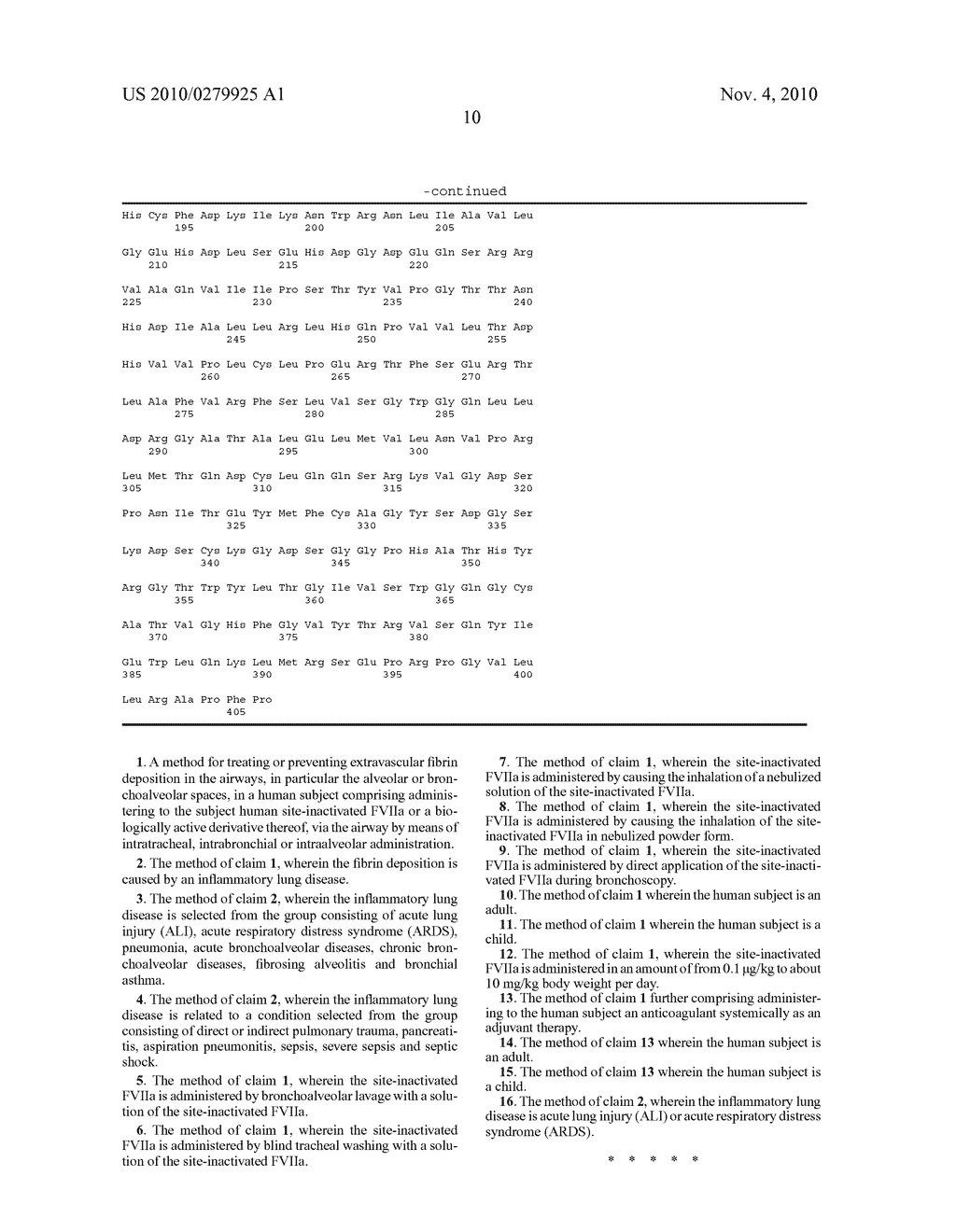 Airway Administration of Site-Inactived FVIIA in Inflammatory Conditions Affecting the Respiratory Tract - diagram, schematic, and image 11