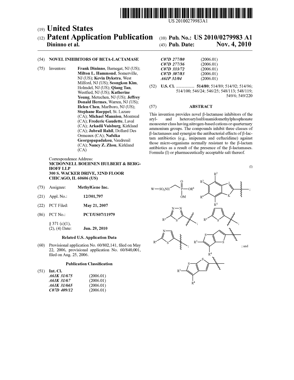 NOVEL INHIBITORS OF BETA-LACTAMASE - diagram, schematic, and image 01