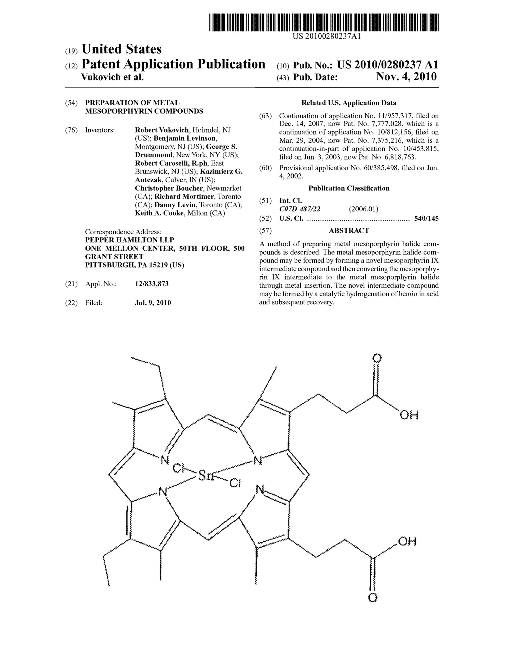 PREPARATION OF METAL MESOPORPHYRIN COMPOUNDS - diagram, schematic, and image 01