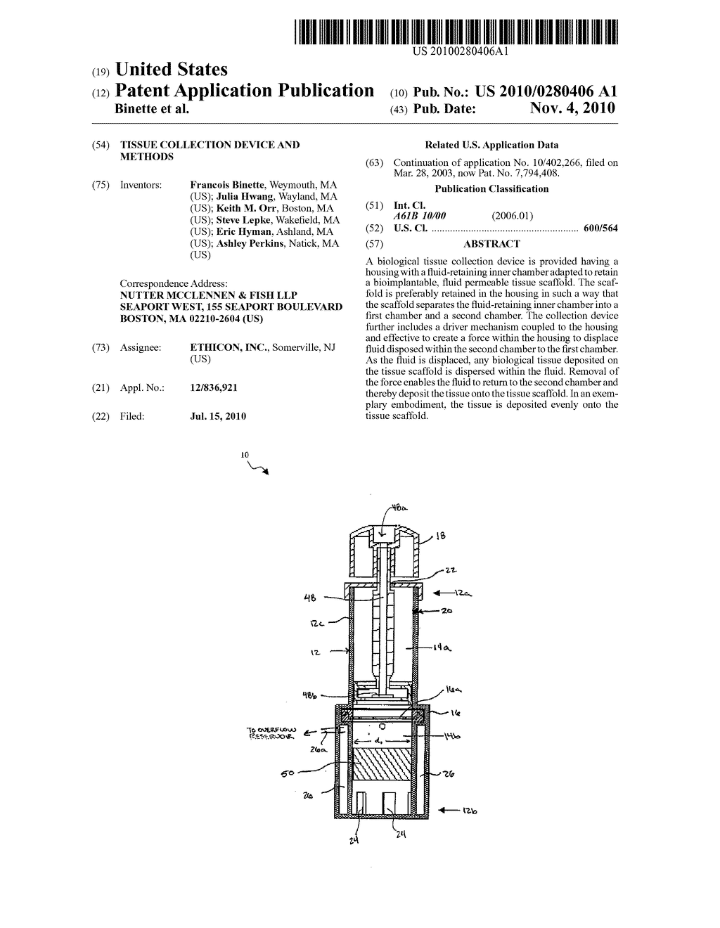 Tissue Collection Device and Methods - diagram, schematic, and image 01