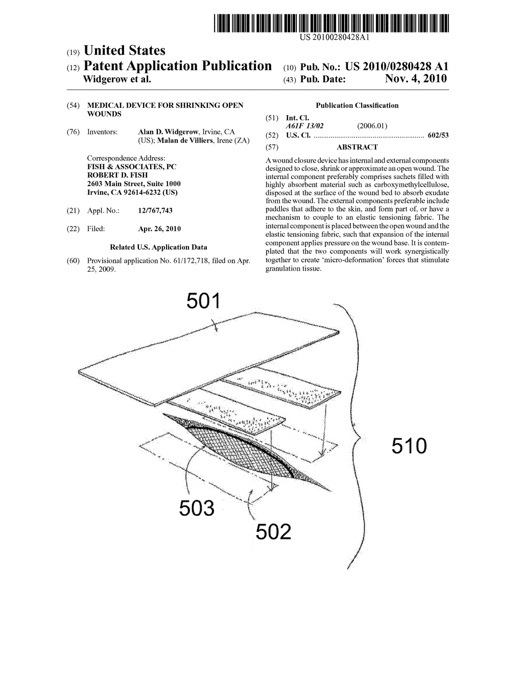 MEDICAL DEVICE FOR SHRINKING OPEN WOUNDS - diagram, schematic, and image 01