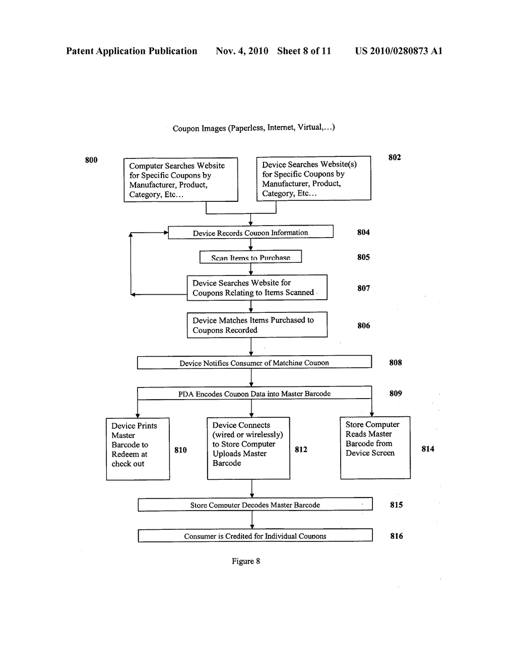 Electronic coupon storage and manipulation system and method - diagram, schematic, and image 09