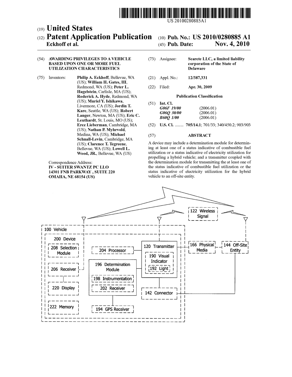 Awarding privileges to a vehicle based upon one or more fuel utilization characteristics - diagram, schematic, and image 01