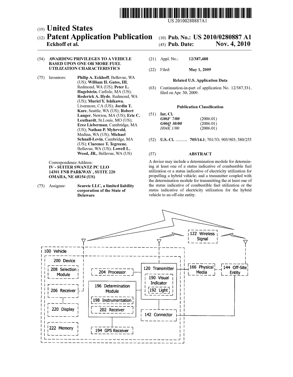 Awarding privileges to a vehicle based upon one or more fuel utilization characteristics - diagram, schematic, and image 01