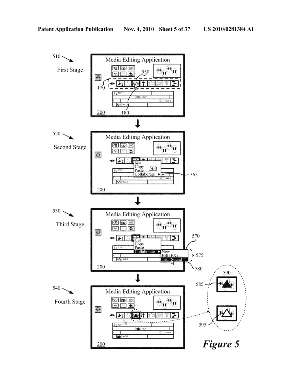 Tool for Tracking Versions of Media Sections in a Composite Presentation - diagram, schematic, and image 06