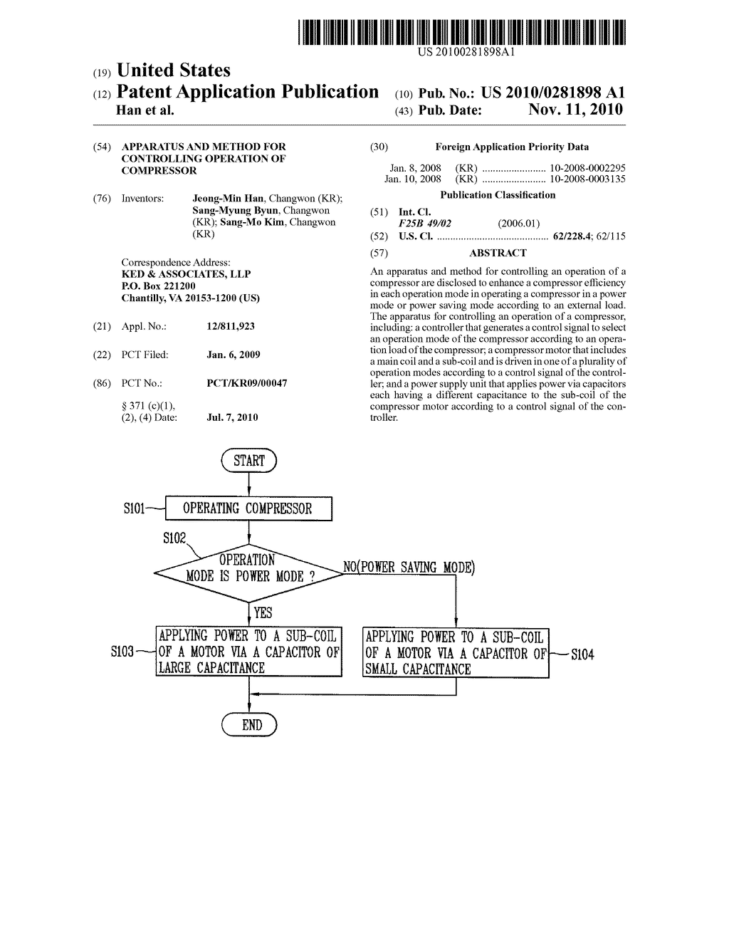 APPARATUS AND METHOD FOR CONTROLLING OPERATION OF COMPRESSOR - diagram, schematic, and image 01