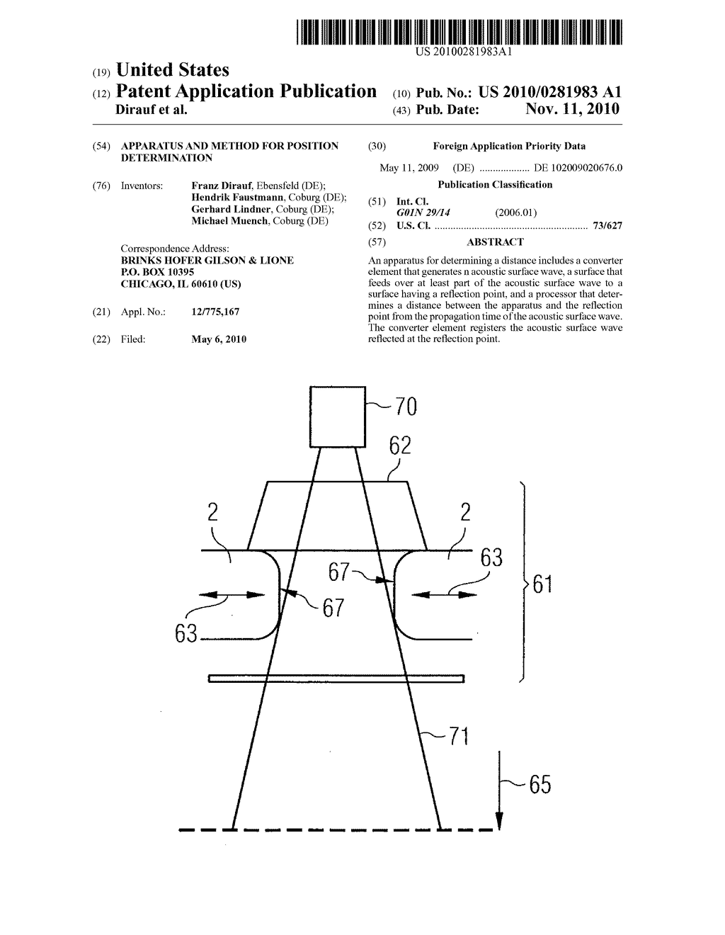 APPARATUS AND METHOD FOR POSITION DETERMINATION - diagram, schematic, and image 01