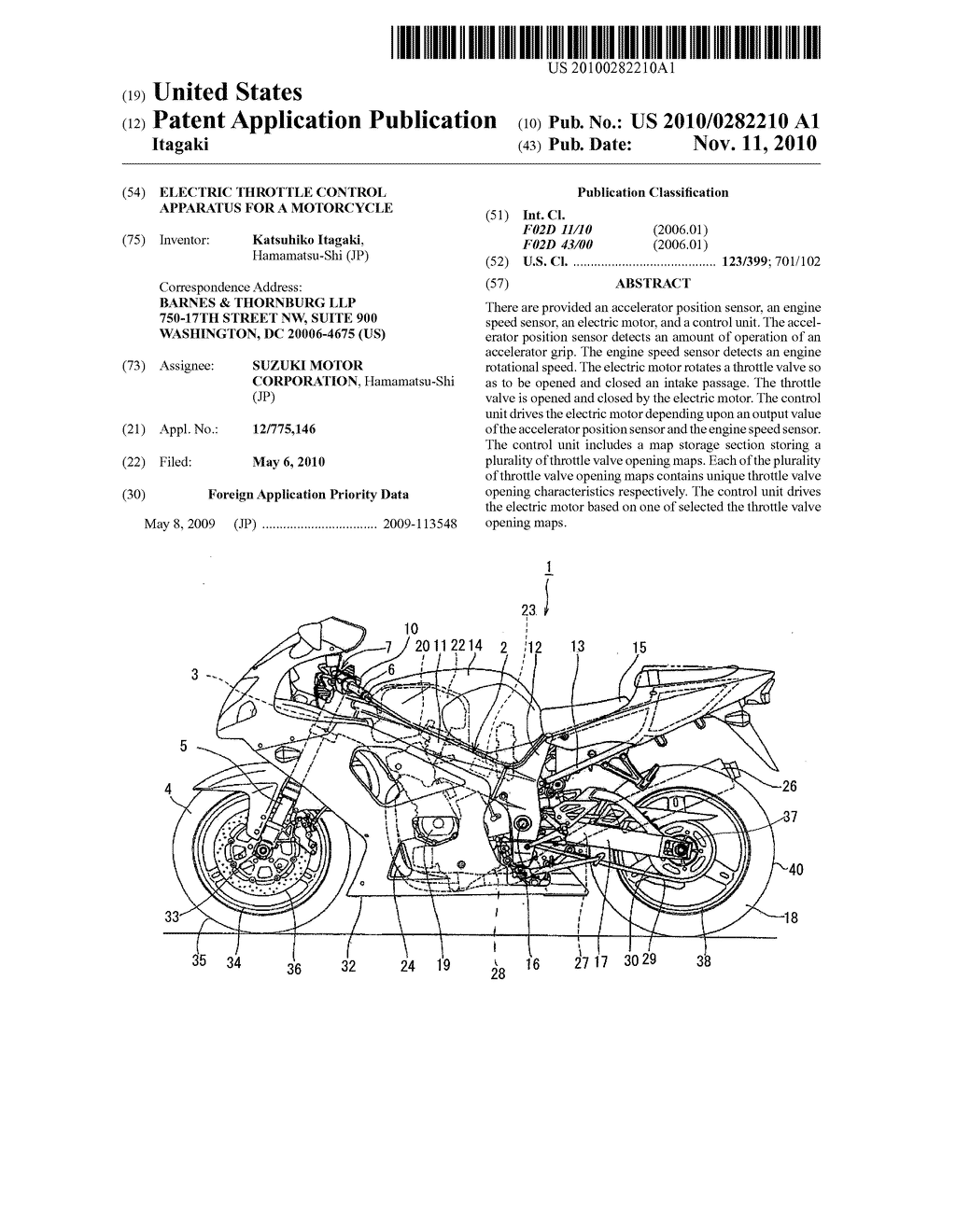 ELECTRIC THROTTLE CONTROL APPARATUS FOR A MOTORCYCLE - diagram, schematic, and image 01