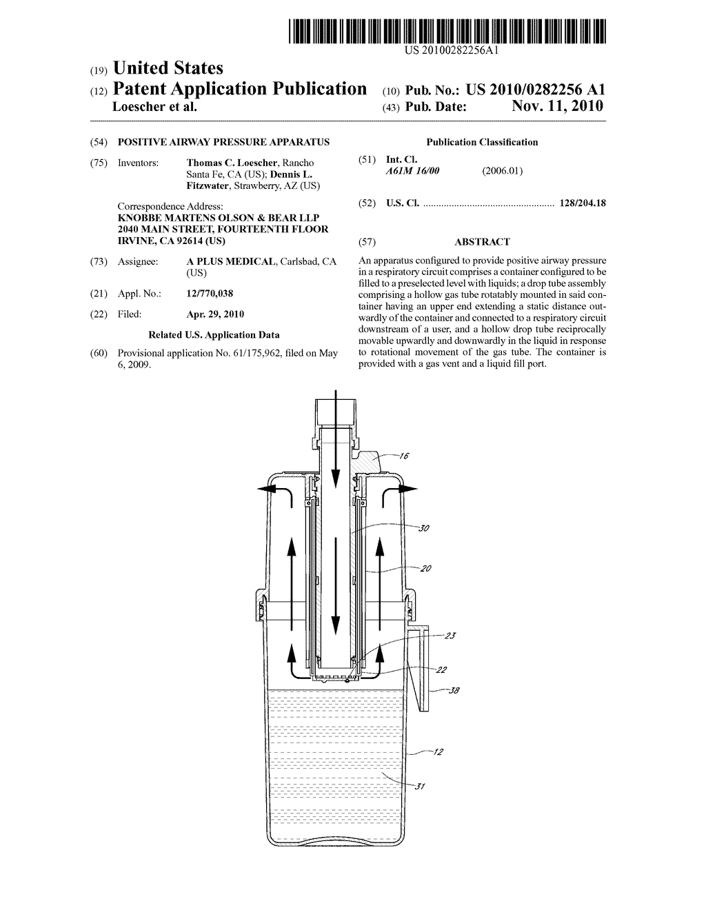 POSITIVE AIRWAY PRESSURE APPARATUS - diagram, schematic, and image 01