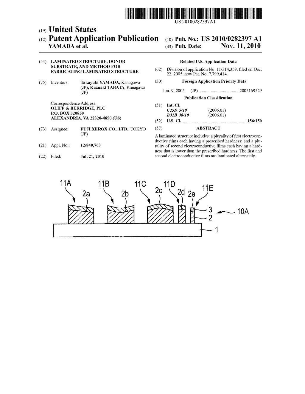 LAMINATED STRUCTURE, DONOR SUBSTRATE, AND METHOD FOR FABRICATING LAMINATED STRUCTURE - diagram, schematic, and image 01