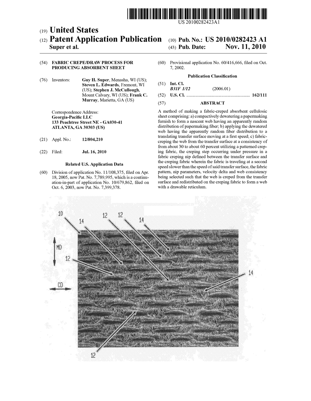 Fabric crepe/draw process for producing absorbent sheet - diagram, schematic, and image 01