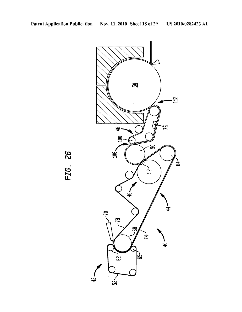 Fabric crepe/draw process for producing absorbent sheet - diagram, schematic, and image 19