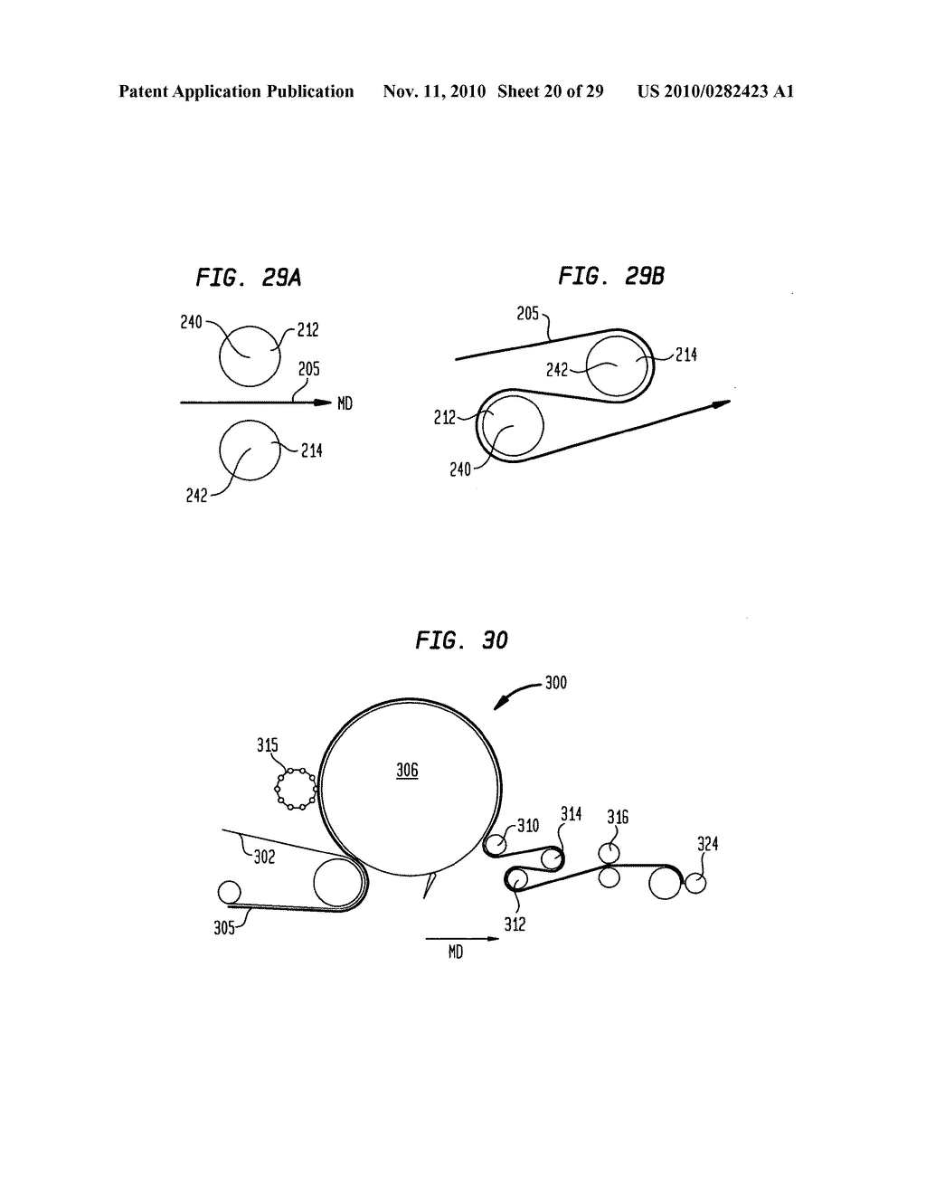 Fabric crepe/draw process for producing absorbent sheet - diagram, schematic, and image 21