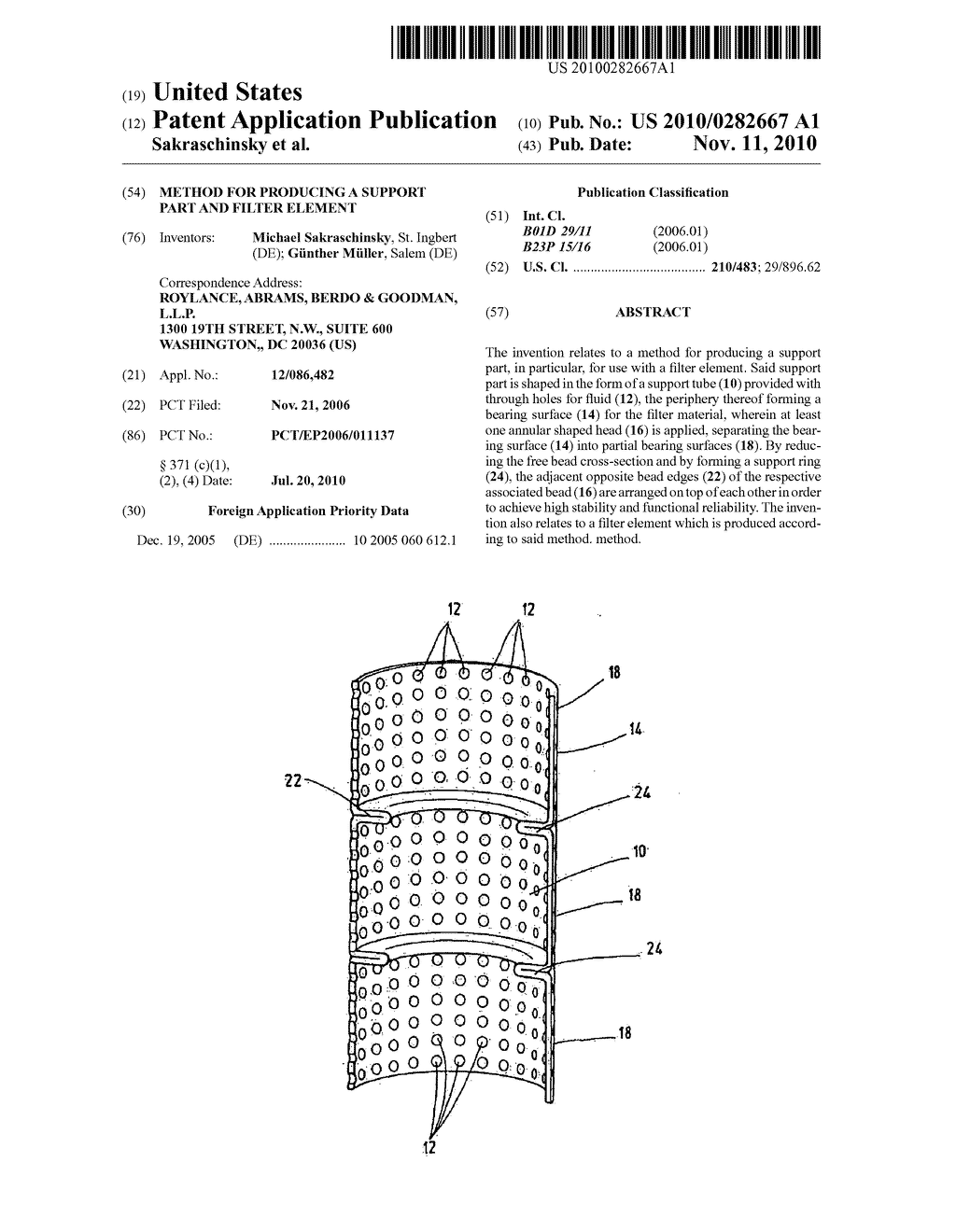 Method for Producing a Support Part and Filter Element - diagram, schematic, and image 01