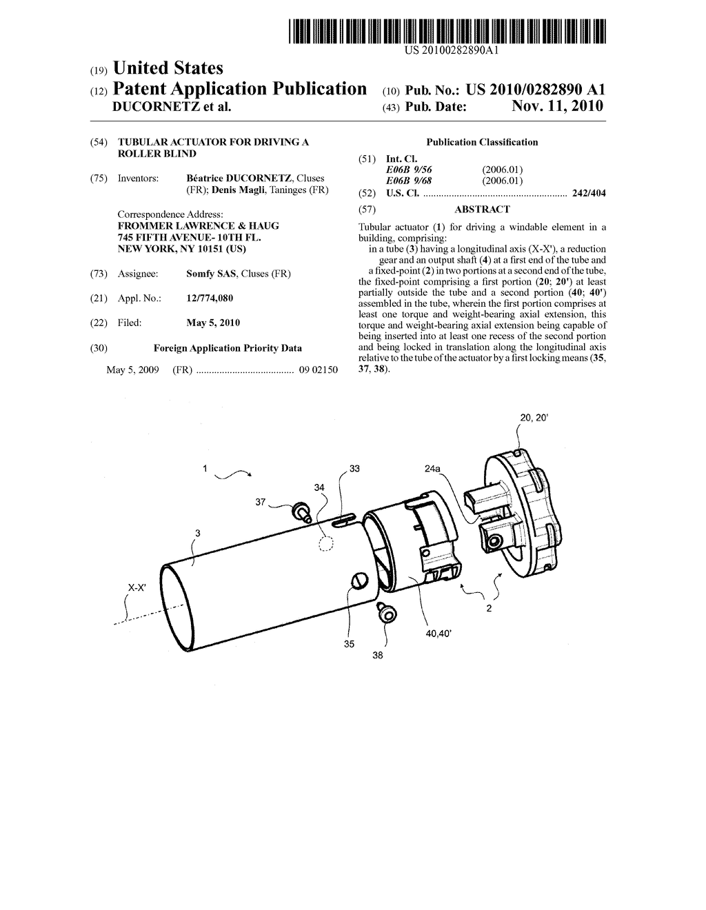 TUBULAR ACTUATOR FOR DRIVING A ROLLER BLIND - diagram, schematic, and image 01