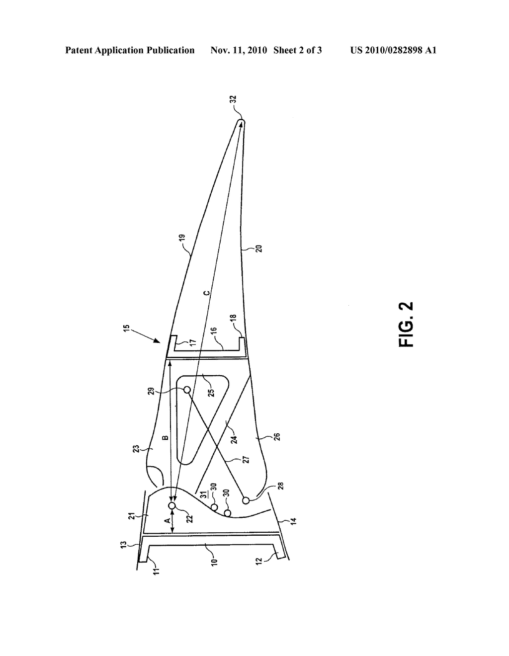 AIRCRAFT STRUCTURE WITH MODIFIED CONTROL DEVICE HINGE LINE - diagram, schematic, and image 03