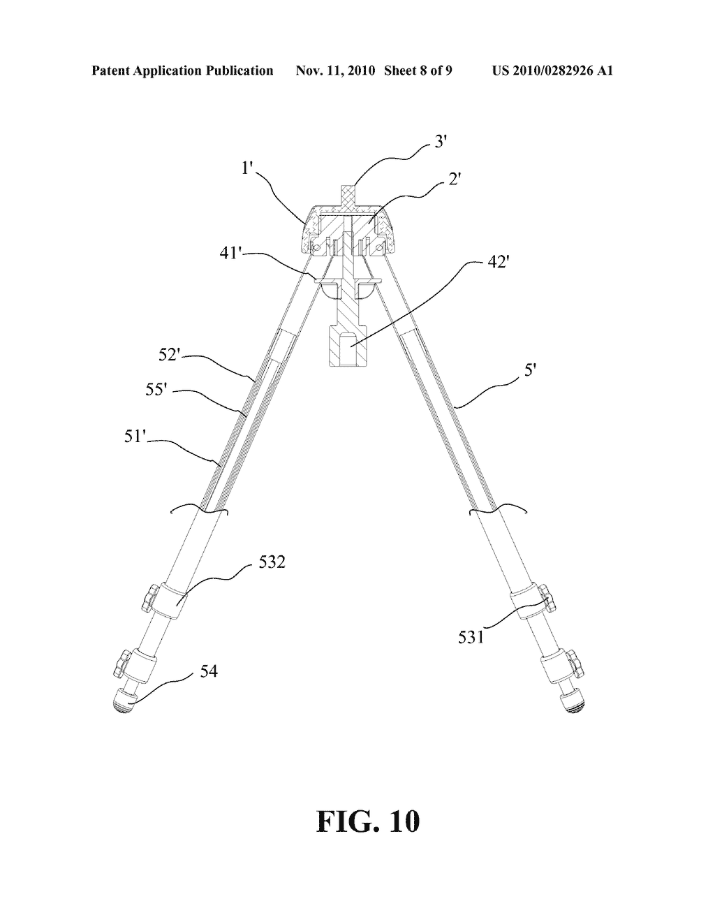 CONTINUOUSLY ANGLE-ADJUSTABLE MULTIFUNCTION TRIPOD - diagram, schematic, and image 09