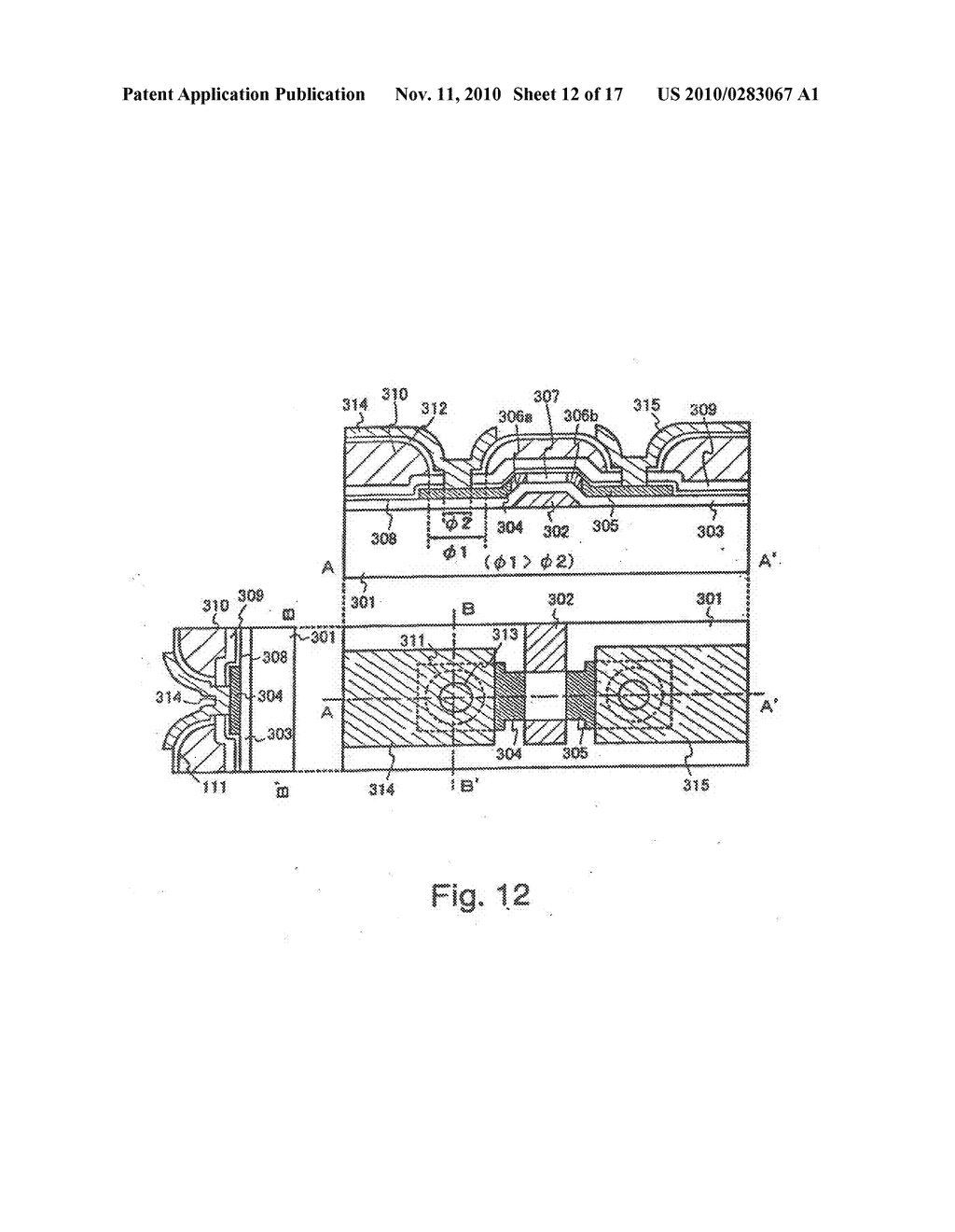 SEMICONDUCTOR ELEMENT AND DISPLAY DEVICE USING THE SAME - diagram, schematic, and image 13