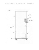 Apparatus for opening a door of a climatic test cabinet, an incubator, an environmental simulation chamber or a freezer or the like diagram and image